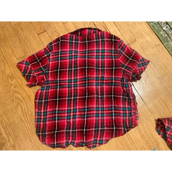 Victorias Secret Red Flannel Pajama Set Holiday Cozy Womens Size Large - Picture 5 of 9